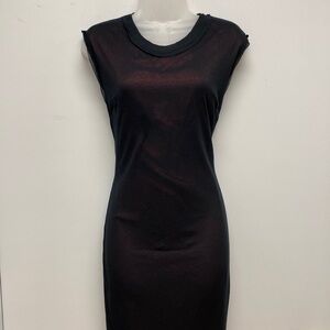 Public School Sheer Black Red Satin Lined Midi Dress